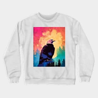 Majestic Eagle Silhouette: Freedom's Colors Crewneck Sweatshirt